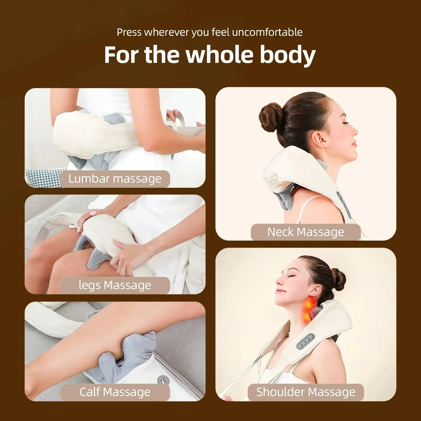 Rechargeable Shoulder & Neck Massager with Heat