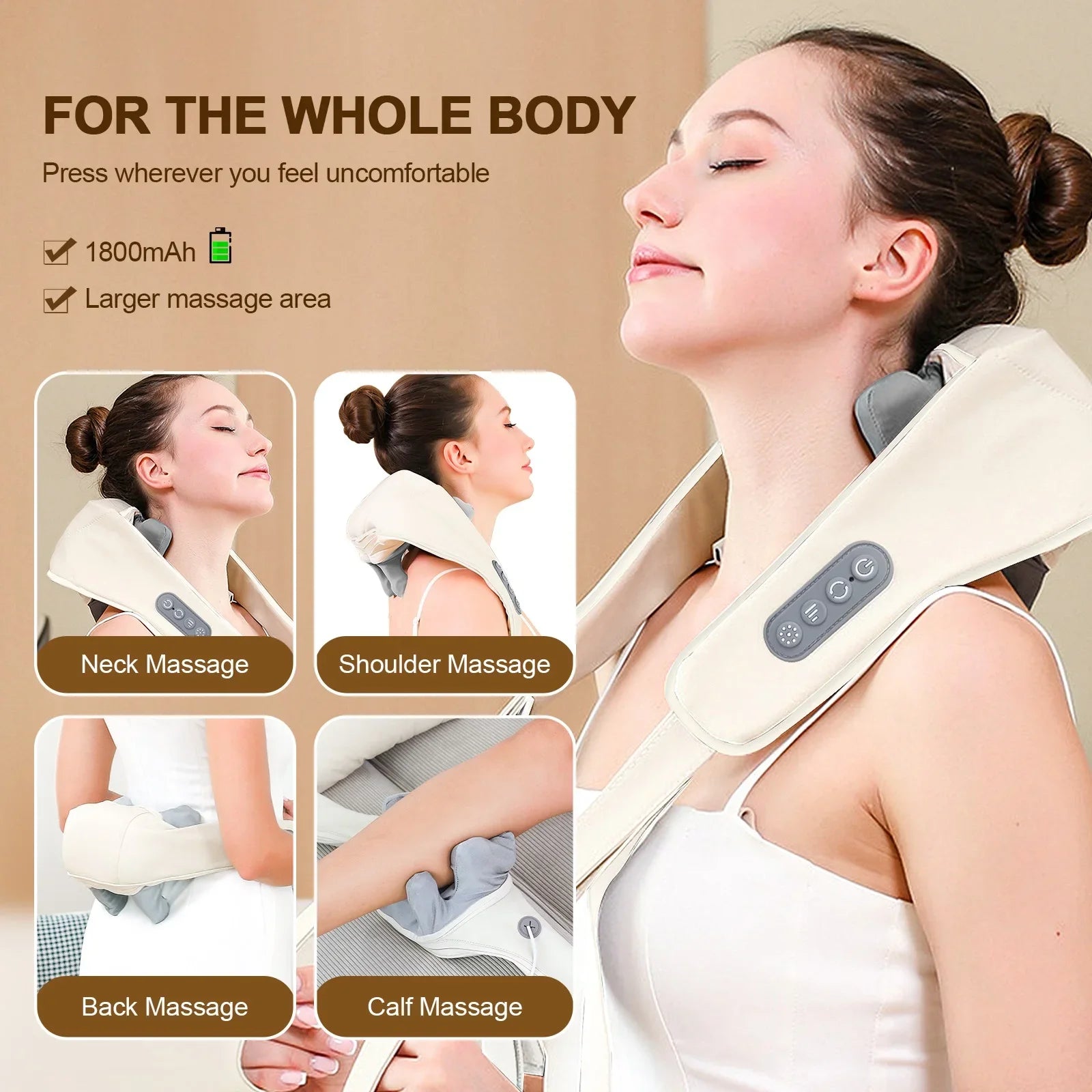 Rechargeable Shoulder & Neck Massager with Heat